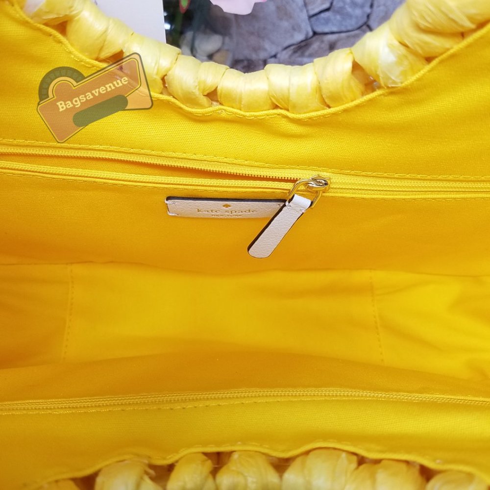 Lemon Medium Tote Picnic Perfect White Kate Spade - Picture 4 of 16